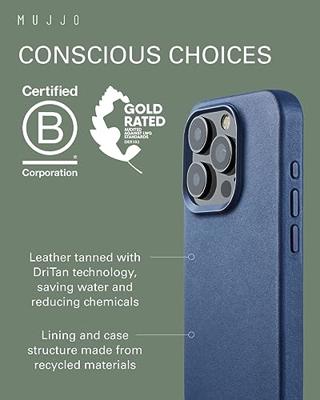 Mujjo Leather Case met MagSafe iPhone 15 Pro Max Blauw