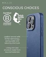 Mujjo Leather Case met MagSafe iPhone 15 Pro Max Blauw - thumbnail