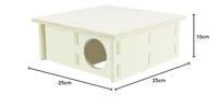 TRIXIE KNAAGDIERHUIS 4 KAMERS ONBEHANDELD HOUT NATUREL 25X25X10 CM - thumbnail