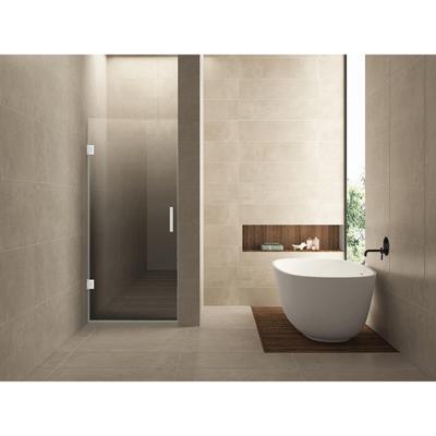 Wiesbaden Less Nisdeur Links - 700x2000x8mm - Nano - Spiegelrook naar Helder Glas - Mat Wit