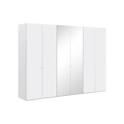 Goossens Kledingkast Easy Storage Ddk, Kledingkast 304 cm breed, 220 cm hoog, 4x draaideur en 2x spiegel draaideur midden