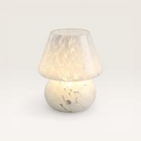 LED Tafellamp Qireno marmo - Mushroom lamp van natuurlijk glas met geïntegreerde dimmer en USB-C oplaadfunctie - thumbnail