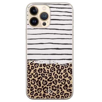 iPhone 13 Pro Max siliconen hoesje - Leopard lines