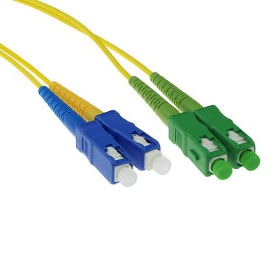 ACT 10 meter LSZH Singlemode 9/125 OS2 glasvezel patchkabel duplex met SC/APC en SC/PC connectoren ACT 10 meter LSZH Singlemode 9/125 OS2 glasvezel patchkabel duplex met SC/APC en SC/PC connectoren