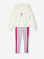 Sportset voor meisjes hoodie + legging lila - thumbnail