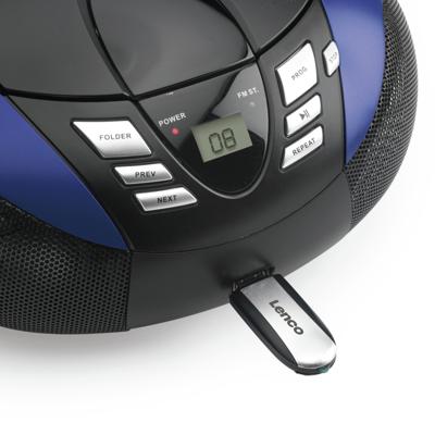 Lenco SCD-37 USB Blue Portable FM Radio CD and USB player Blue - SCD-37 USBBLUE