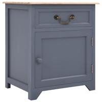 vidaXL Nachtkastje 40x30x50 cm paulowniahout grijs en bruin - thumbnail