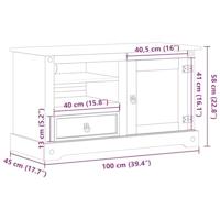 Tv-meubel Corona 100x45x58 cm massief grenenhout - thumbnail