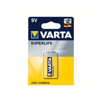 Varta superlife 9v. zink-carbon. per stuk. (hangverpakking)