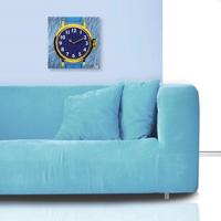 NeXtime klok 8157 Watch One, 43x43.2 cm, Wall, Blue/ Yellow - thumbnail