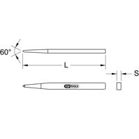 KS Tools Tegelpuntbeitel, 4-kant, 8 x 250 mm 1620324 - thumbnail