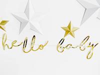 Hello Baby Letterbanner goud - thumbnail