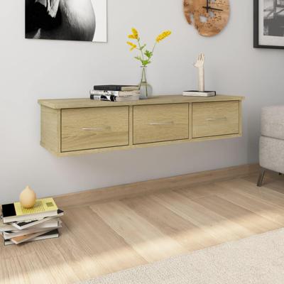VidaXL Wandschap met lades 88x26x18,5 cm bewerkt hout sonoma eiken VidaXL Wandschap met lades 88x26x18,5 cm bewerkt hout sonoma eiken