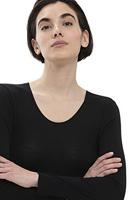 Dames thermo shirt Wol - Spencer - Lange mouw - Wollen thermo dames ondershirt ronde hals - thumbnail