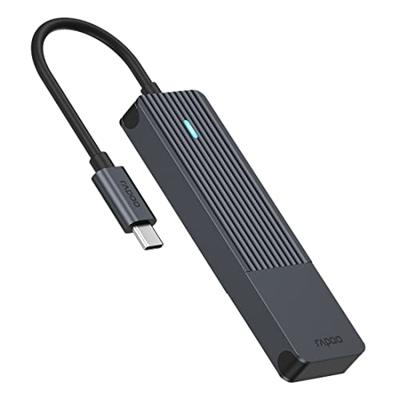 Rapoo USB-C Hub, USB-C naar USB-A, grijs USB Hub Zwart - thumbnail