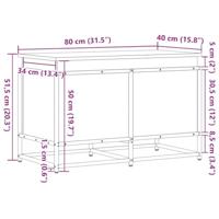 Opbergbox met deksel 80x40x51,5 cm bewerkt hout zwart - thumbnail
