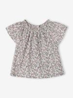 Blouse voor pasgeborene met bloemenprint ecru - thumbnail