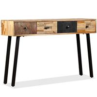 Wandtafel 120x30x76 cm massief gerecycled teakhout - thumbnail