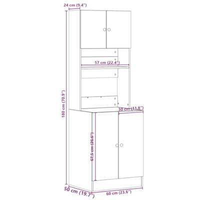 Keukenkast 60x50x180 cm bewerkt hout sonoma eikenkleurig