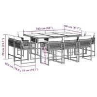 11-delige Tuinset met kussens poly rattan zwart - thumbnail