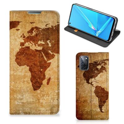 OPPO A52 | A72 | Book Cover | Wereldkaart