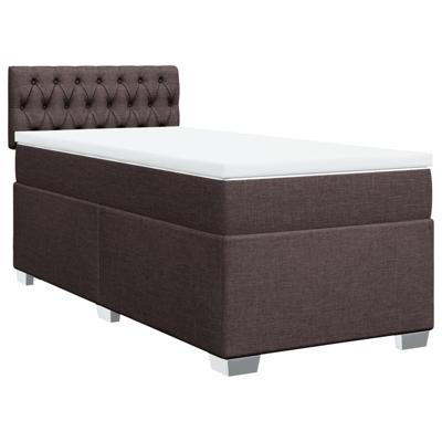 Boxspring met matras stof donkerbruin 140x200 cm - thumbnail