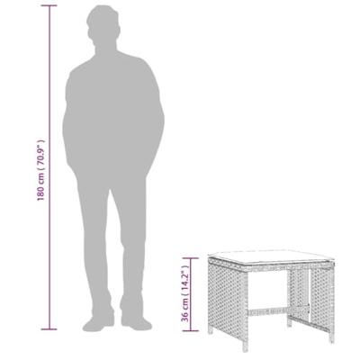 Tuinkrukken 4 st met kussens 41x41x36 cm poly rattan lichtgrijs