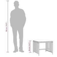 Tuinkrukken 4 st met kussens 41x41x36 cm poly rattan lichtgrijs - thumbnail