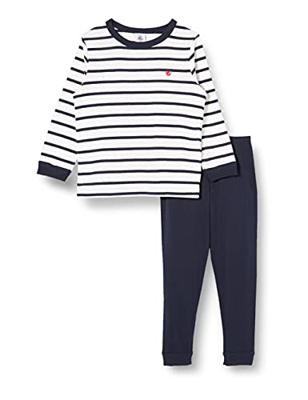 Gestreepte pyjama jongen PETIT BATEAU ecru Gestreepte pyjama jongen PETIT BATEAU ecru