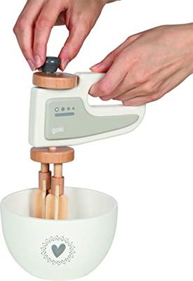 Goki houten handmixer met kom, 2ldg.