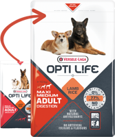 Opti Life Adult Medium/Maxi Digestion hondenvoer 12,5 kg - thumbnail