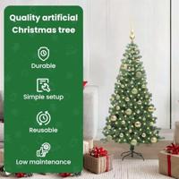 VidaXL Kerstboom met 150 led met standaard groen 120 cm pvc - thumbnail