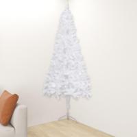 VidaXL Kunstkerstboom hoek 240 cm pvc wit - thumbnail