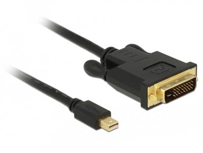Delock 83989 DisplayPort-kabel Mini-displayport / DVI Aansluitkabel Mini DisplayPort-stekker, DVI-D 24+1-polige stekker 2 m Zwart Vergulde steekcontacten,