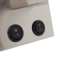 QAZQA Moderne wandlamp staal met grijze kap - Brescia - thumbnail