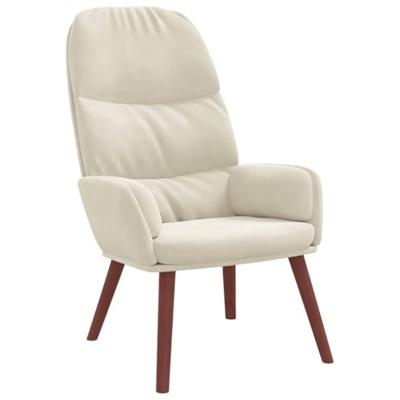 Relaxstoel fluweel crèmewit