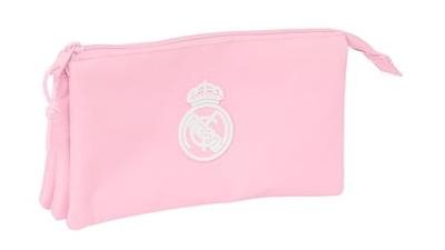 Pennenetui met 3 vakken Real Madrid C.F. Roze 22 x 12 x 3 cm