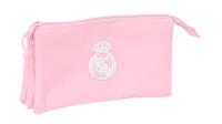 Pennenetui met 3 vakken Real Madrid C.F. Roze 22 x 12 x 3 cm - thumbnail