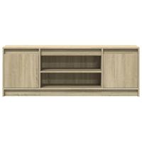 Tv-meubel met LED 139,5x34x50 cm bewerkt hout sonoma eikenkleur - thumbnail