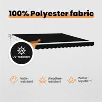 VidaXL Inklapbaar zonnescherm zwart 350 x 250 cm stof - thumbnail