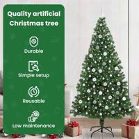 VidaXL Kunstkerstboom groen 210 cm pvc en staal en kunststof - thumbnail