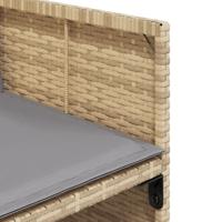 9-delige Tuinset met kussens poly rattan gemengd beige - thumbnail