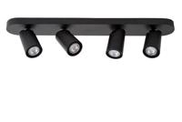 Lucide XYRUS - Plafondspot - LED Dim to warm - GU10 - 4x5W 2200K/3000K - Zwart - thumbnail