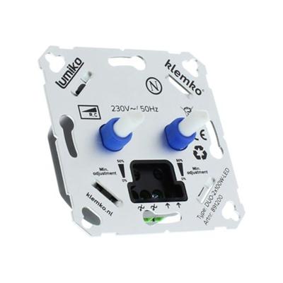 Klemko LED duo dimmer inbouw 2x100W DUO-2x100W-LED 891200