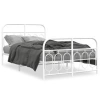Bedframe met hoofd- en voeteneinde metaal wit 120x200 cm - thumbnail