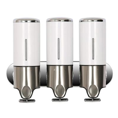Triple Hotel douche handmatige dispenser muur gemonteerd wassen vloeibare shampoo zeep fles capaciteit: 1200ml (wit)