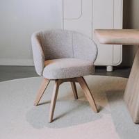 Tower Living Draaibare Eetkamerstoel 'Brescia' Bouclé, kleur Lichtgrijs - thumbnail