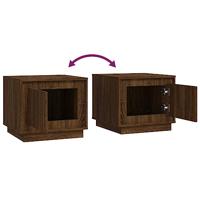 Salontafel 51x50x44 cm bewerkt hout bruineikenkleurig - thumbnail