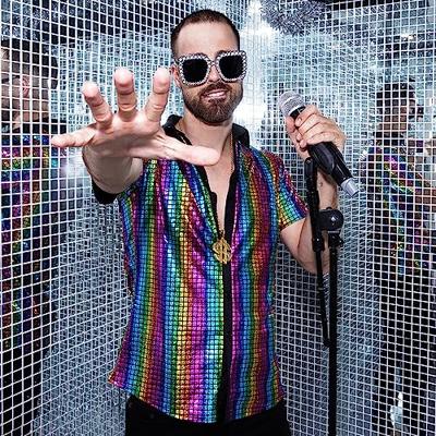 Disco Shirt Diamant Regenboog