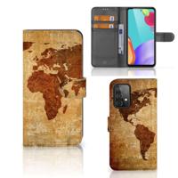 Samsung Galaxy A52 | Flip Cover | Wereldkaart - thumbnail